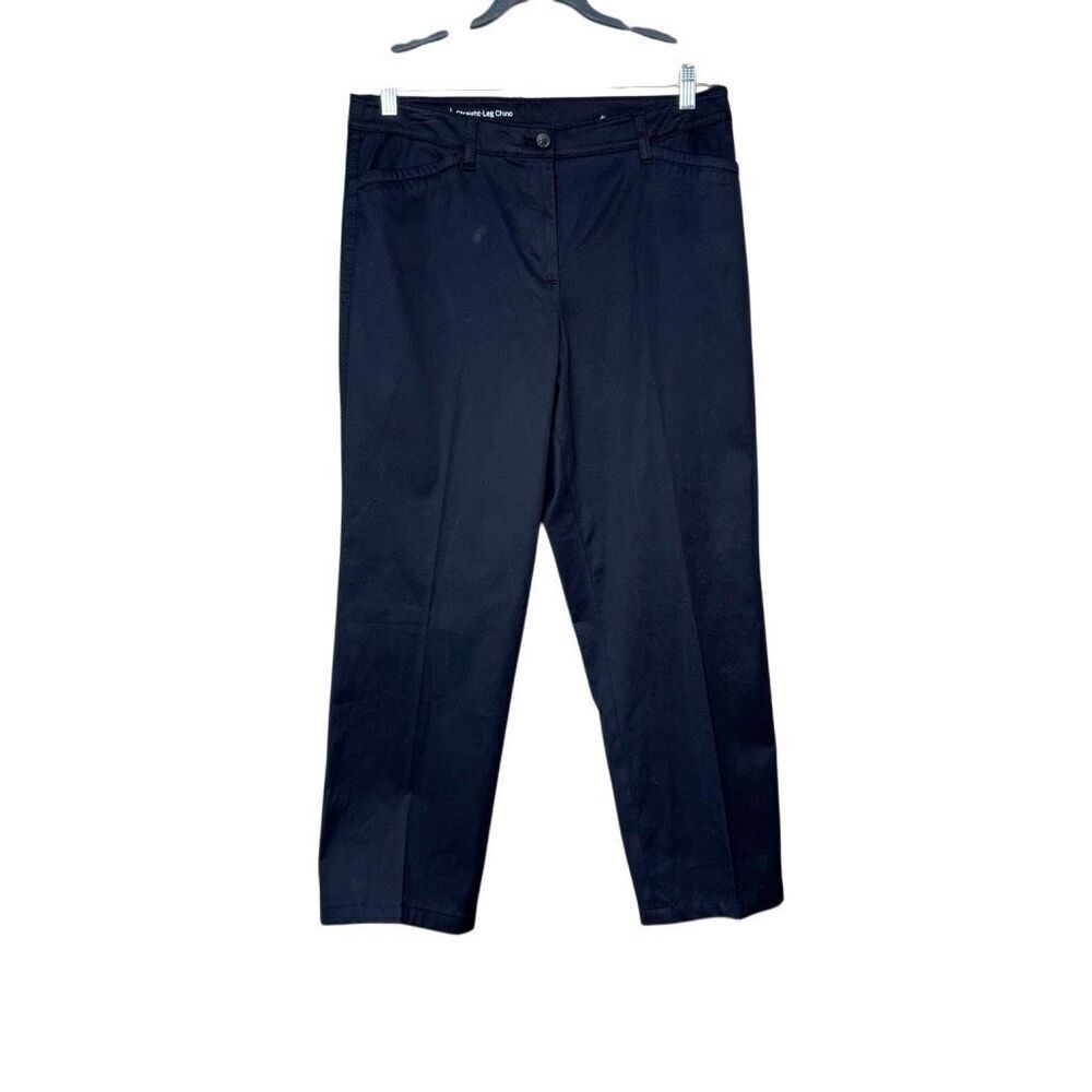 Talbots black straight leg chino crop pants size 12